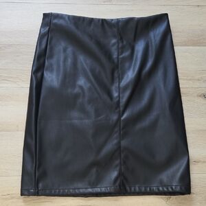 SHEIN Black Faux Leather Pencil Skirt